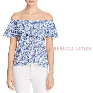 Rebecca Taylor Aimee Cotton Gauze Floral Top Sz2